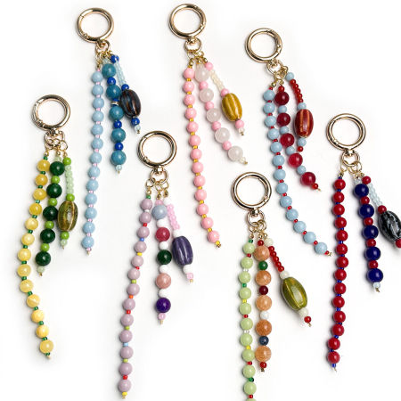 Perles quotidiennes de forme irrégulière en agate de couleurs mélangées, breloques pour sac en pierre naturelle, collection Simple 2
