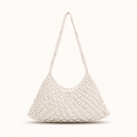 Sac à main pour femme, style décontracté, en coton tissé uni ajouré, style est-ouest 2