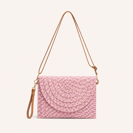 Sac carré pour femme en raphia tissé multicolore de style décontracté