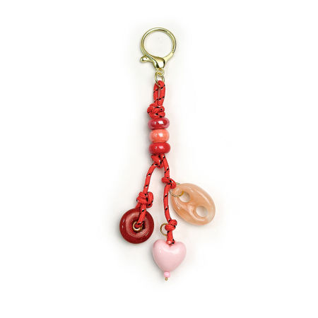 Série simple, perles décontractées en forme de cœur, étoiles de couleurs assorties, breloques pour sac en corde tressée