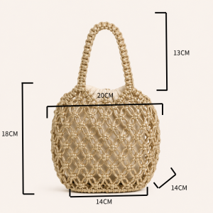 Sac Seau Femme En Pvc Tissé Ajouré, Couleur Unie Style Vacances h5 Image7