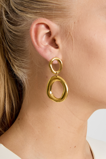 Boucles d'oreilles imposantes avec anneaux organiques 2