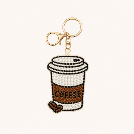 Porte-clés en tissu multicolore avec perles et lettres de style cartoon, collection Simple Series Casual.