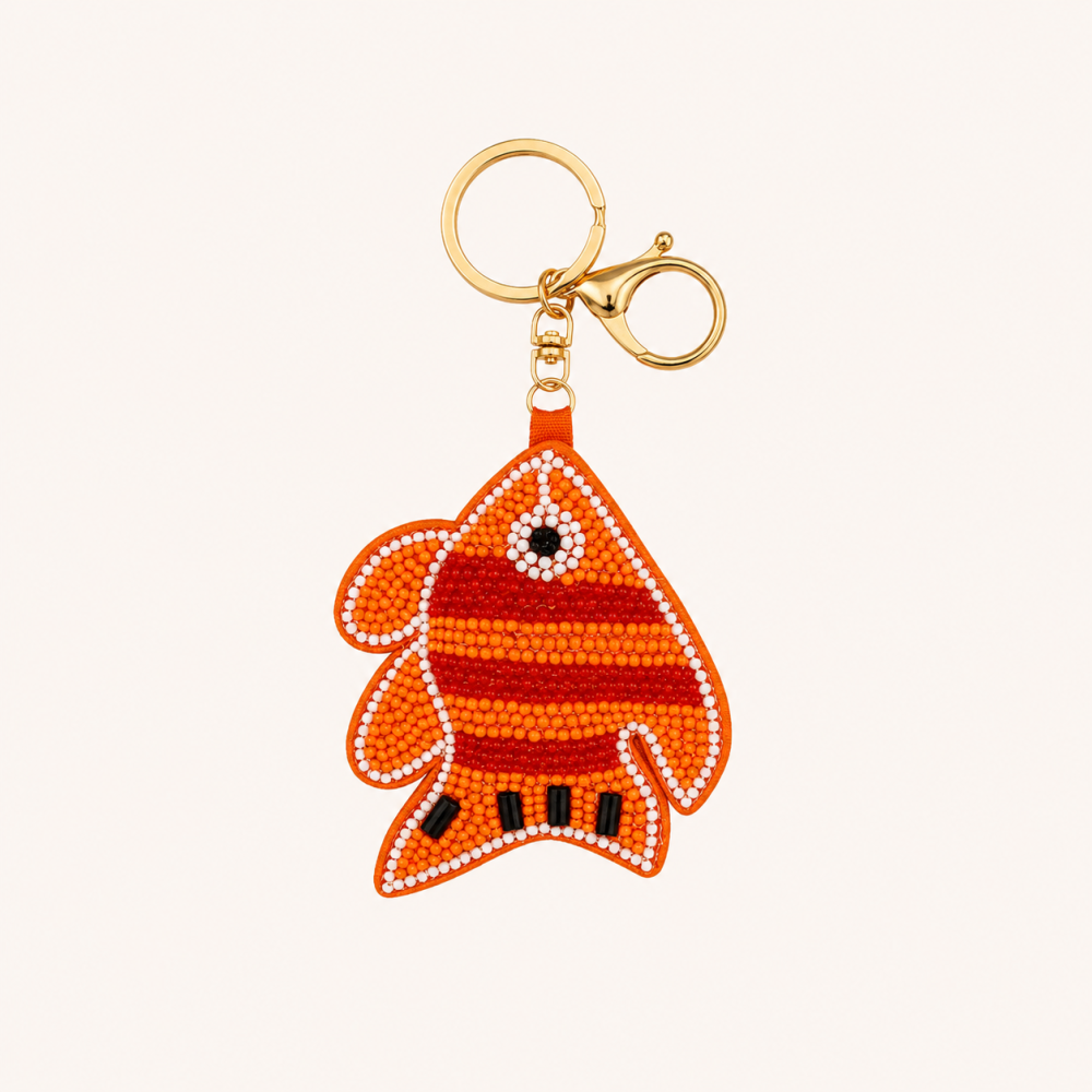 Porte-Clés Simple En Alliage Et Strass, Motif Poisson Multicolore, Style Océanique Naturel, Collection Simple Series. h5Image2