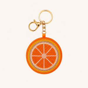 Porte-Clés En Alliage Avec Perles De Fruits Naturels Multicolores, Série Simple. h5 