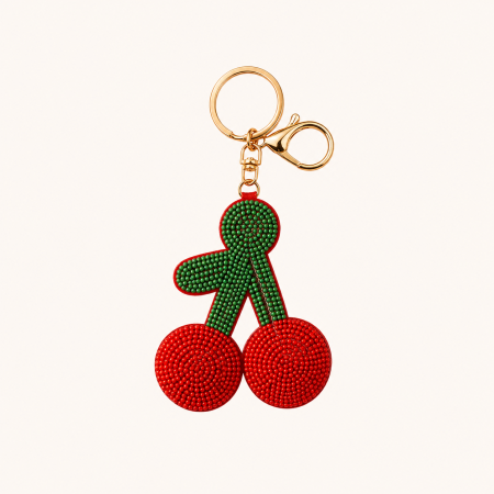 Porte-clés en résine cerise mignonne de la série Simple