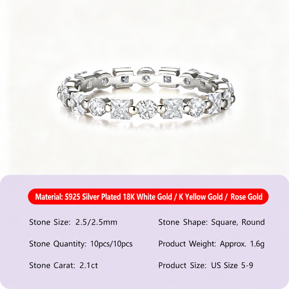 Bagues Pour Femmes En Moissanite S925 Couleur Or, Style Patchwork Simple Et Ajouré, Collection Luxueuse. 