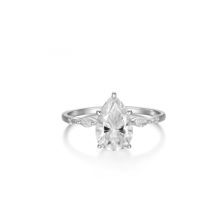 Bagues pour femmes en moissanite S925 couleur or, modèle Simple Droplet de la série Luxueuse