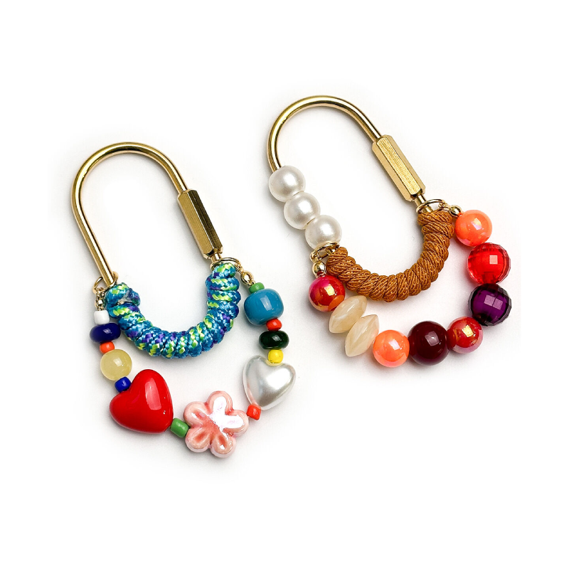 Breloques Pour Sac En Alliage De Couleurs Assorties, Perles En Forme De Cœur Et De Fleur, Collection Quotidienne Simple Series h5Image4