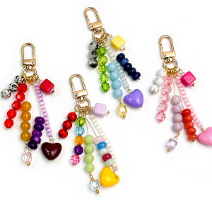 Breloques Pour Sac En Résine Multicolores Avec De Jolies Perles En Forme De Cœur, Collection Simple Series h5 Image3