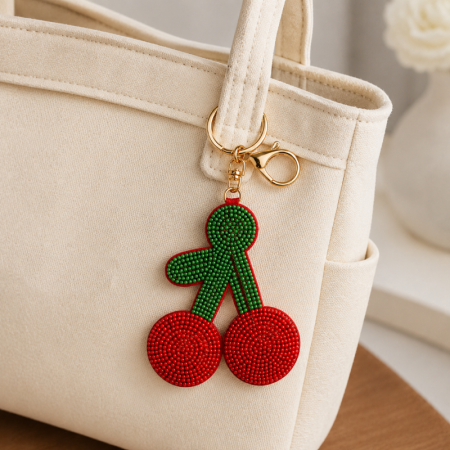 Porte-clés en résine cerise mignonne de la série Simple 2
