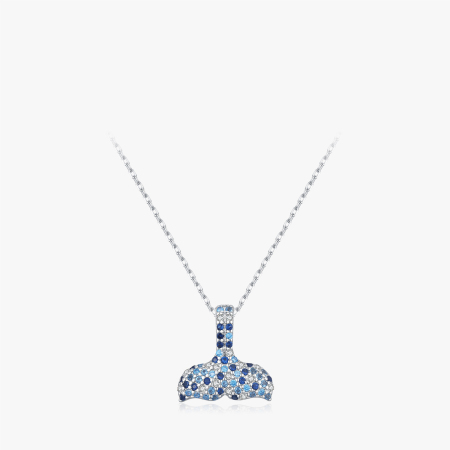 Colliers de luxe élégants en argent sterling 925 plaqué rhodium avec zircon, ornés de poissons et de pierres précieuses.