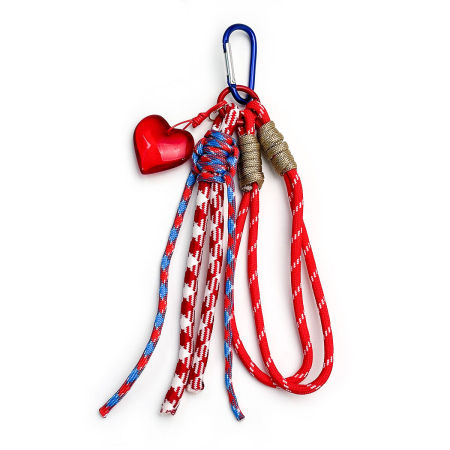 Breloques de sac en résine multicolores torsadées, style décontracté, en forme de cœur, collection Simple