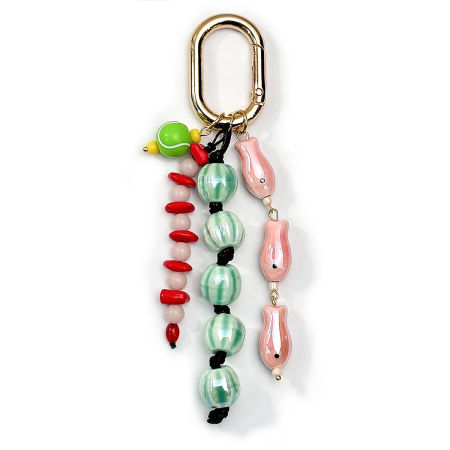 Collection Simple, style océanique décontracté, perles multicolores, breloques en céramique représentant des poissons