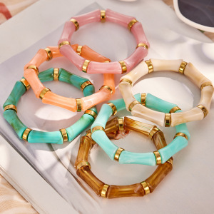 Bracelets Pour Femmes En Résine À Dégradé De Couleurs h5 Image2