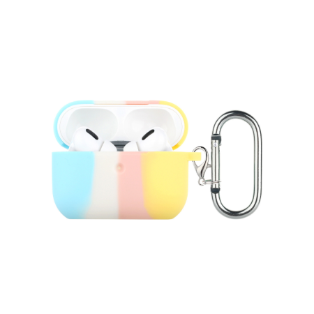 Coques d'écouteurs en silicone à rayures colorées