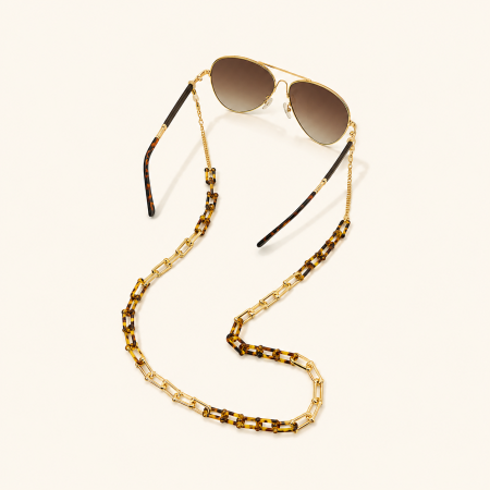 Chaîne de lunettes en résine à imprimé léopard, collection Simple Series Casual