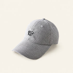 Casquette De Baseball Décontractée En Coton À Rayures En Forme De Cœur Et De Lettre, Série Simple h5 