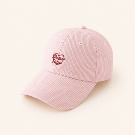 Casquette de baseball décontractée en coton à rayures en forme de cœur et de lettre, série simple 2