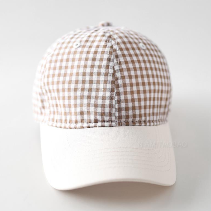 Casquette De Baseball En Coton À Carreaux Multicolores Simple Series Daily h5Image3