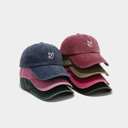 Casquette de baseball décontractée en coton uni couleur cœur, série simple 2