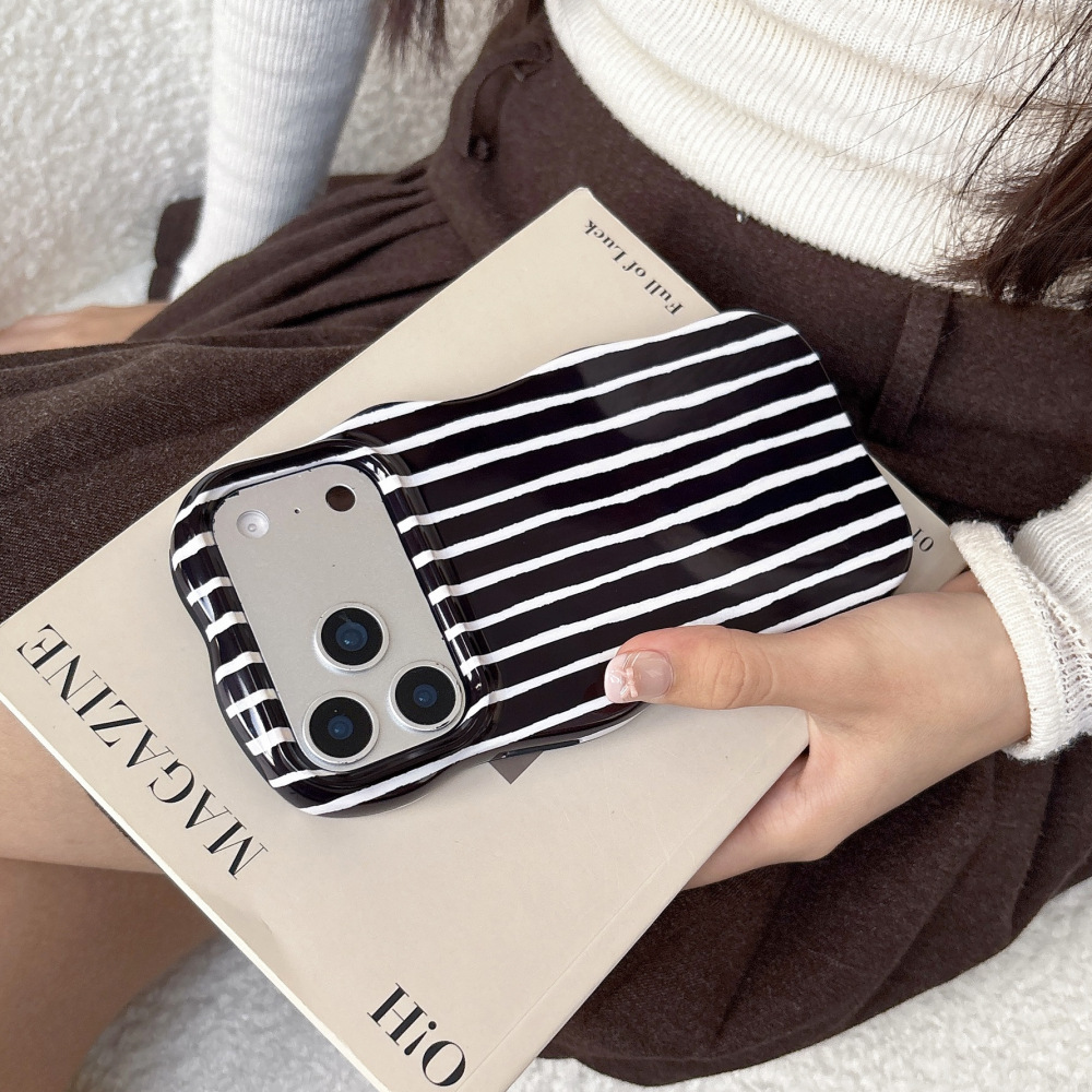 Coque De Téléphone Simple À Rayures Pour Tous Les Jours, Deux-En-Un