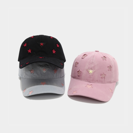 Casquette de baseball rétro Simple Series à étoiles en coton multicolore