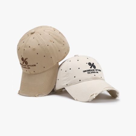 Casquette de baseball en coton à pois, couleur unie, style décontracté, série simple