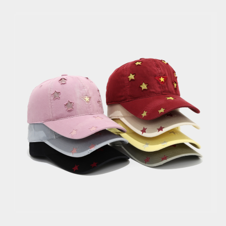 Casquette de baseball rétro Simple Series à étoiles en coton multicolore 2