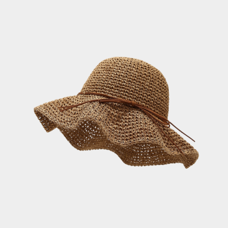 Chapeaux de paille en raphia tissé ajouré, couleur unie, avec nœud papillon, de la série Simple 2