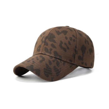 Casquette de baseball en coton à imprimé léopard rétro Simple Series, couleurs mélangées