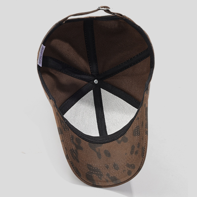 Casquette De Baseball En Coton À Imprimé Léopard Rétro Simple Series, Couleurs Mélangées h5Image3