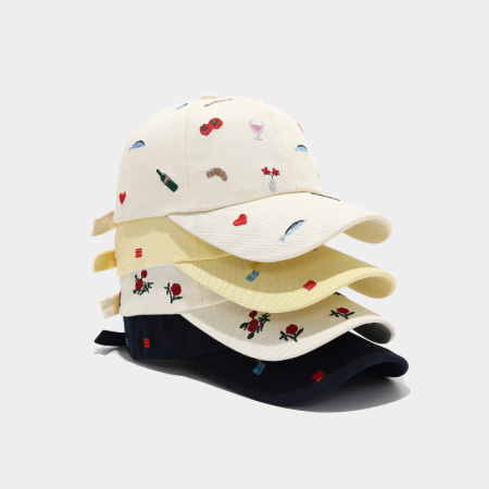 Casquette de baseball en coton de la série Simple Sweet Flower Heart Fruit Rose Food Fish 2