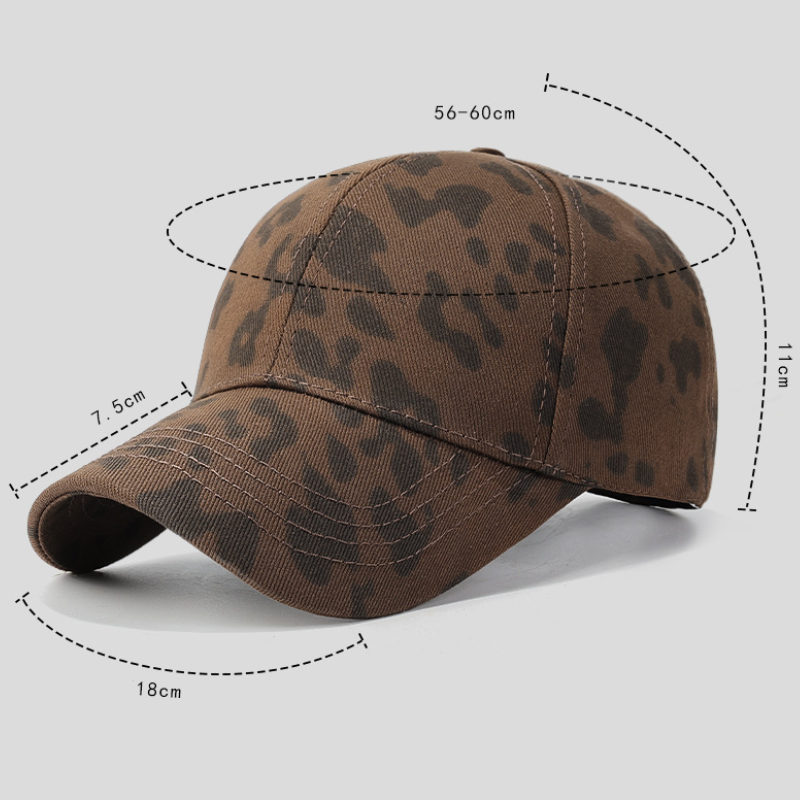 Casquette De Baseball En Coton À Imprimé Léopard Rétro Simple Series, Couleurs Mélangées h5Image4