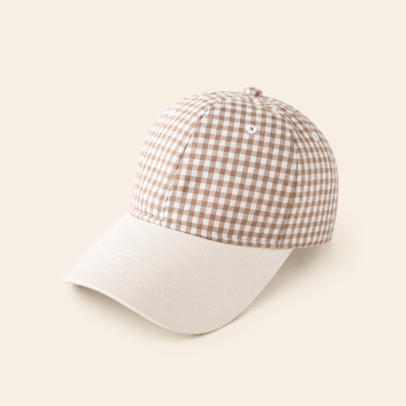Casquette de baseball en coton à carreaux multicolores Simple Series Daily