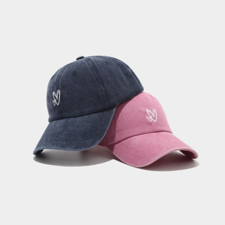 Casquette de baseball décontractée en coton uni couleur cœur, série simple