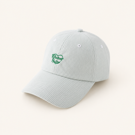 Casquette de baseball décontractée en coton à rayures en forme de cœur et de lettre, série simple