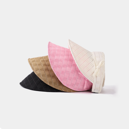 Visière en coton uni à nœud papillon doux de la série Simple 2