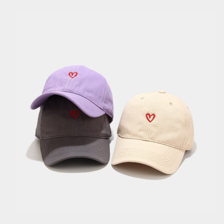 Casquette de baseball en coton uni Simple Series Daily Heart