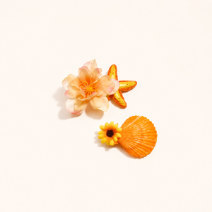 Pinces À Cheveux En Tissu À Fleurs Et Coquillages, Collection Romantique h5 Image3