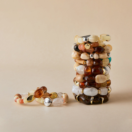 Bracelets en perles acryliques rétro pour femmes, collection classique