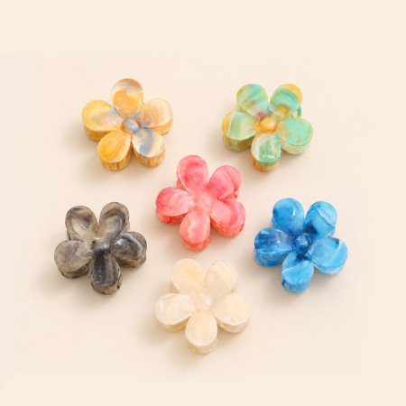 Pinces à cheveux en résine, couleur unie dégradée, série Simple Daily Flower