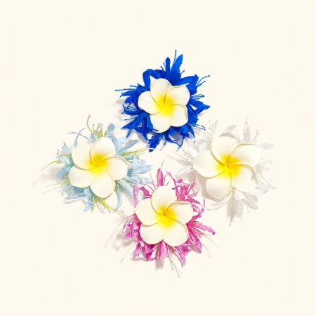 Pinces à cheveux en tissu dégradé de couleurs florales, collection romantique, pour les vacances