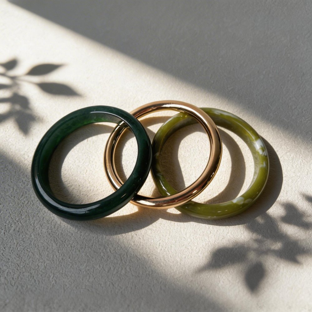 Bracelets Pour Femmes En Résine Couleur Or Dégradé Image4