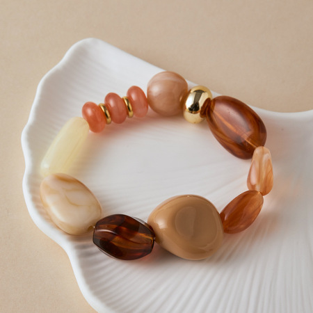 Bracelets en perles acryliques rétro pour femmes, collection classique 2