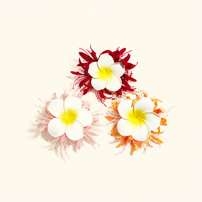 Pinces À Cheveux En Tissu Dégradé De Couleurs Florales, Collection Romantique, Pour Les Vacances Image3
