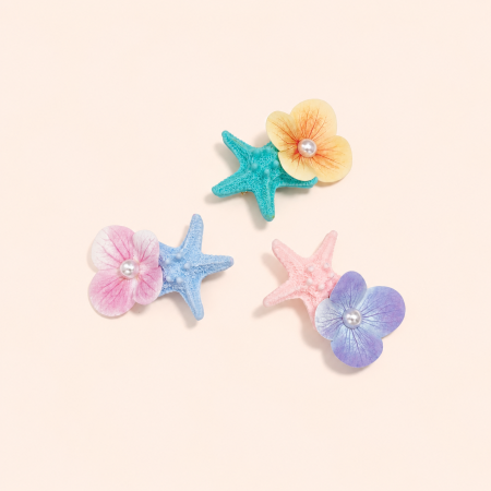 Pinces à cheveux acryliques Sweet Starfish de la série romantique
