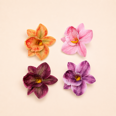 Pinces à cheveux en plastique dégradé de couleurs florales, collection Simple Series Vacation