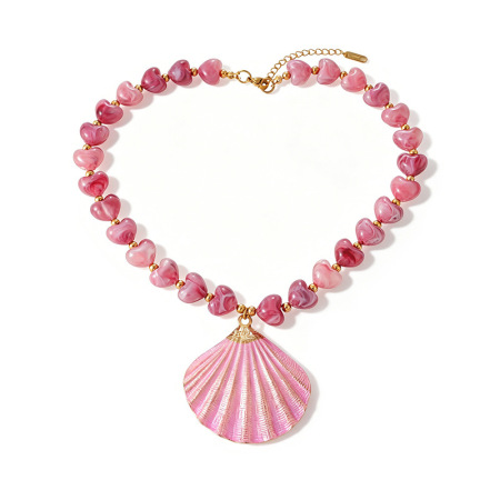 Colliers de perles pour femmes, collection romantique, style océanique, pendentif coquillage en résine