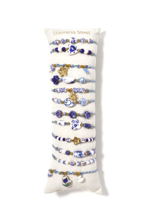 Bracelets En Céramique Plaqués Or 14 Carats, Collection Ethnique Florale, Style Vacances/Plage, Bijoux Pour Femmes h5 